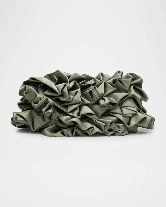 Ruffle Envelope Flap Clutch Bag